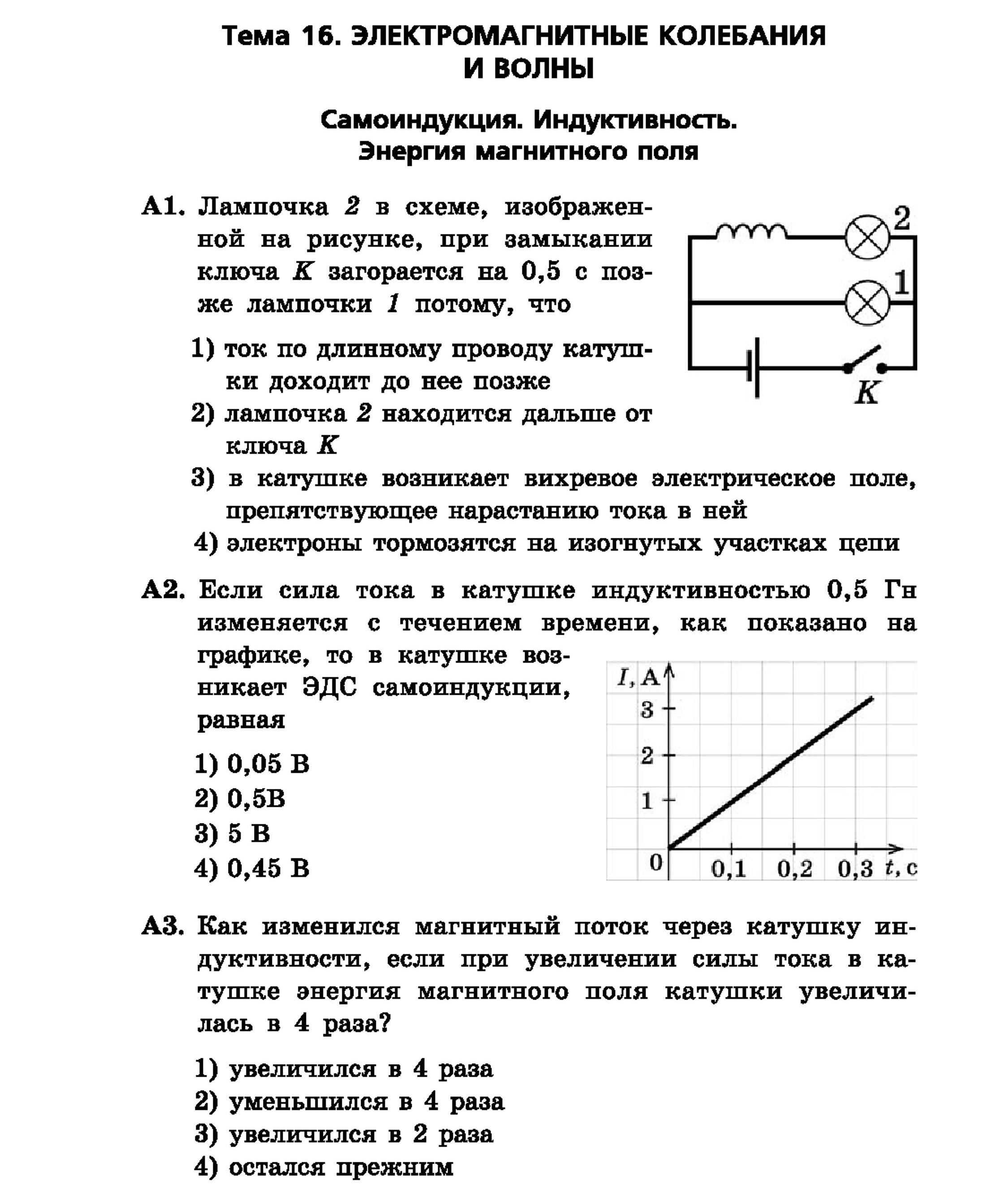 ТЕМА 16. ЭЛЕКТРОМАГНИТНЫЕ КОЛЕБАНИЯ И ВОЛНЫ - КОНТРОЛЬНО-ИЗМЕРИТЕЛЬНЫЕ  МАТЕРИАЛЫ ПО ФИЗИКЕ ЕГЭ - ЕГЭ ПО ФИЗИКЕ - Каталог статей - Тинейджеры